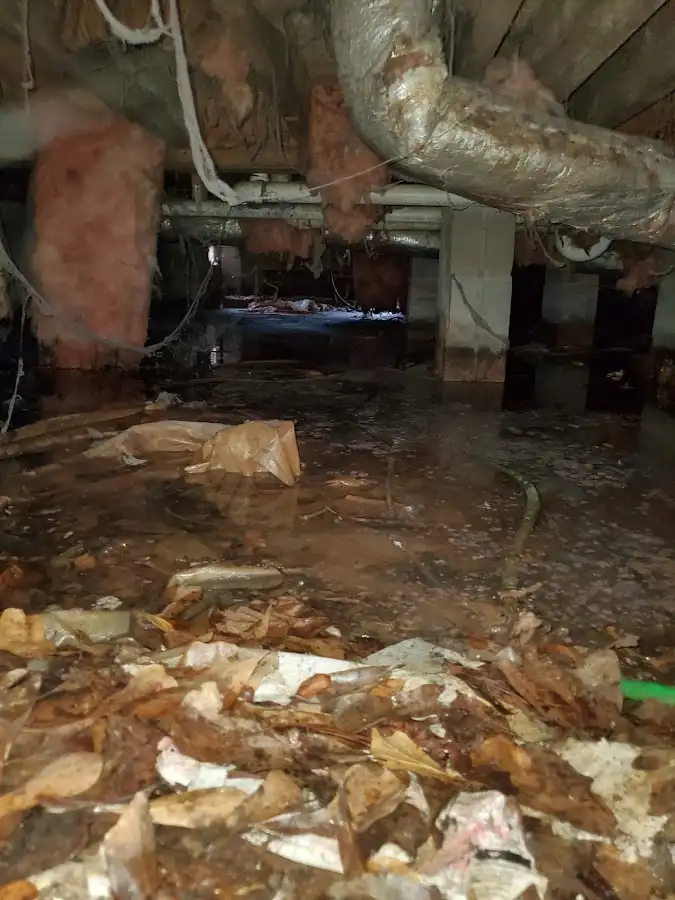 Crawl space flood assessment for Commercial Water Damage Restoration in Brea